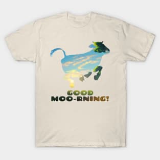 Good Moo-rning! Sunrise Leaping Calf T-Shirt
